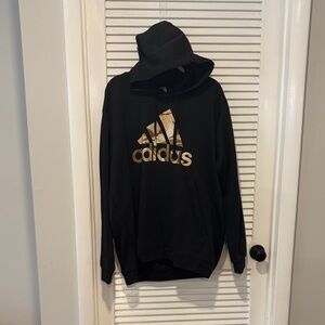 Adidas Men's Black Hoodie with Camo logo